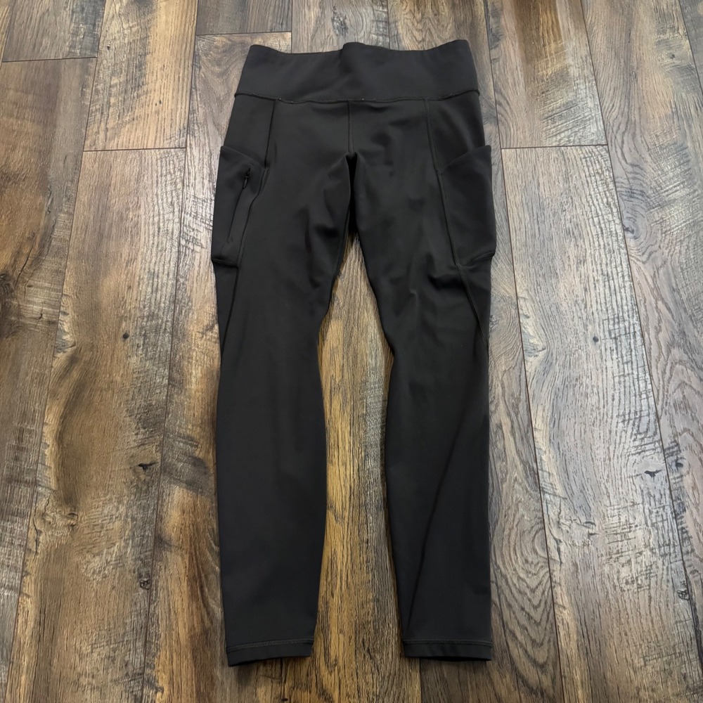 Athleta All In TIght Leggings Womens M Gray High Rise Pockets Workout Activewear